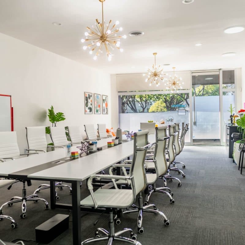 Executive office suite with ergonomic chairs